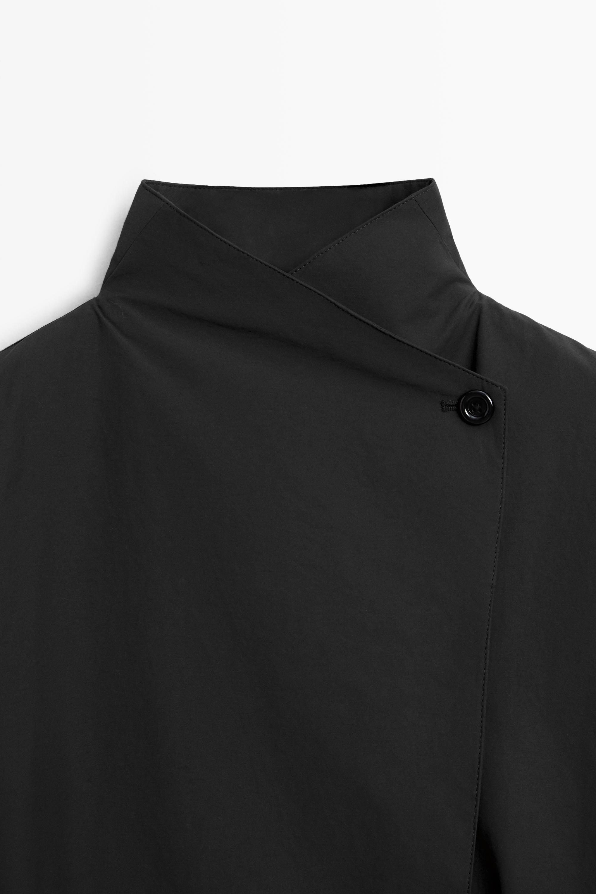 Cotton blend technical jacket with side button